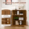 36 in. Tall Wood Grain Corner Storage Cabinet in Natural Wood Color, Storage Organizer with Adjustable Shelves for Bedroom Living/Dinning Room - 3 of 4