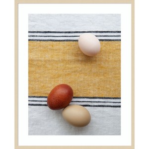 Amanti Art Eggs on Ochre Napkin by Tania Soderman Wood Framed Wall Art Print - 1 of 4