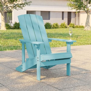 Sonkuki Outdoor Recycled Plastic Wood Adirondack Chair Lounger for Patio, Backyard - 1 of 4