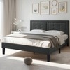 VECELO Twin/Full/Queen Size Upholstered Bed Frame Button Tufted Adjustable Headboard - 2 of 4