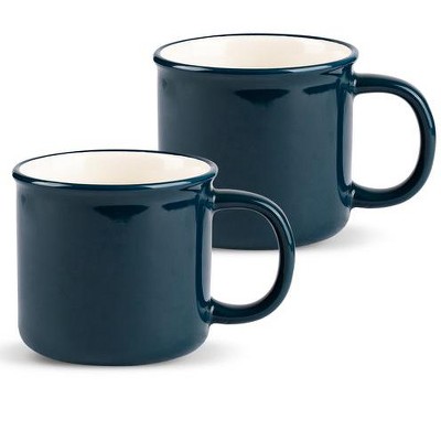 Kook Glazed Coffee Mugs, Java Slate, 15 Oz, Set Of 2 : Target