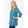 Woman Within Perfect Printed Three-Quarter-Sleeve V-Neck Tunic - 4 of 4