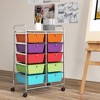 Tangkula 10-Drawer Rolling Storage Cart Tools Scrapbook Paper Organizer on Wheels Multicolor - 2 of 4