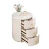LIVAREEmlen Upholstered Nightstand with 3 Drawers with Metal Handles Marbling Stickers Top Night Table for Bedroom, Fully Assembled Except Handles - 4 of 4