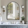 MAYEERTY Hanging Mirror Aluminum Alloy Thin Edge Right Angle Arch Gold 30x28x1in - 2 of 4