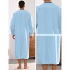 Lars Amadeus Men's Contrast Color Stand Collar Long Sleeves Button Nightgown - 4 of 4