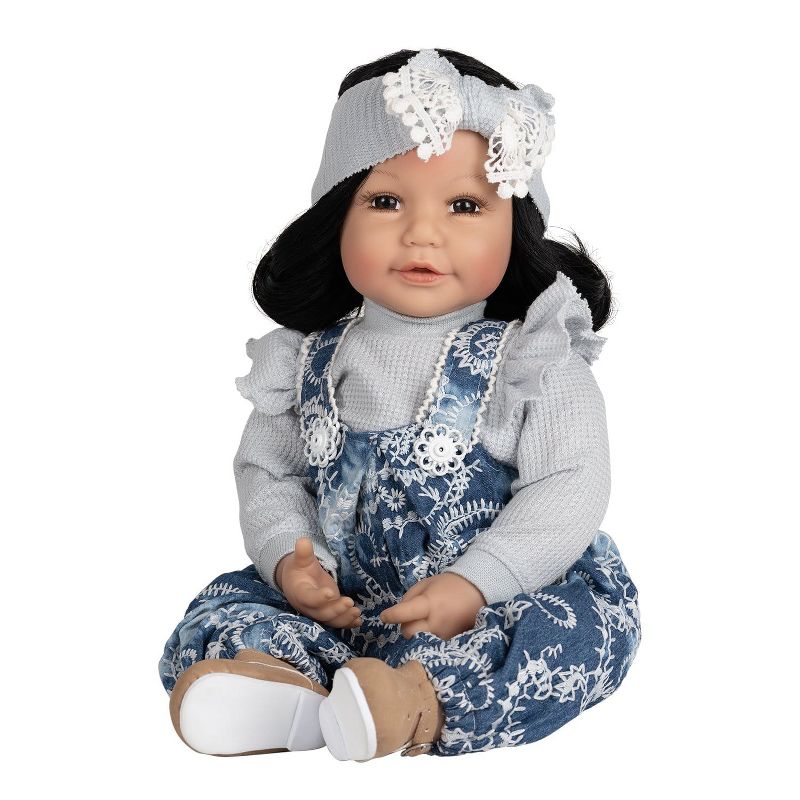 Adora Realistic Baby Doll Vintage Lace Toddler Doll - 20 inch, Soft CuddleMe Vinyl, Black hair, Brown Eyes, 5 of 10