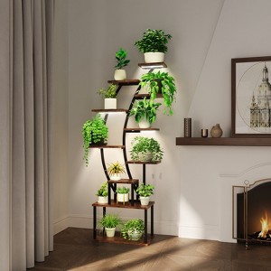 ORRD 9-Tier Indoor Plant Stand with Grow Lights, 63" Metal Shelf - 1 of 4