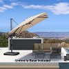 PURPLE LEAF Cantilever Umbrella Left-right Tilting Swivel Square Patio Umbrella Outdoor Offset Aluminum Umbrella with 360°Rotation With Base - 3 of 4