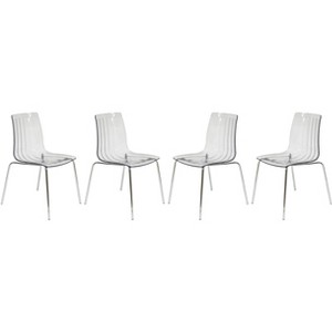 LeisureMod Ralph Modern Acrylic Dining Side Chair with Chrome Legs - 1 of 4