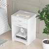 White Nightstand with Charging Station & 2 Drawer, Side Table End Table with USB Ports and Storage For Small Kids - 2 of 4