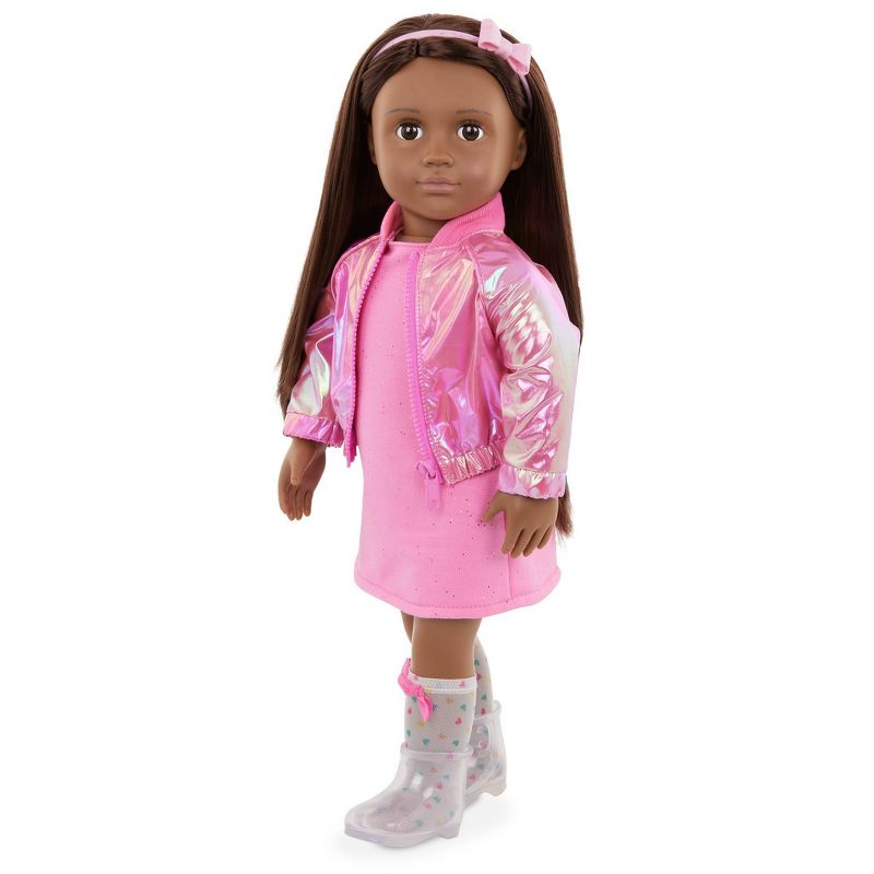 Our Generation Splash of Pink Metallic Bomber Jacket &#38; Dress Outfit for 18&#39;&#39; Dolls, 4 of 6