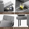 COMHOMA 3 in 1 Futon Bed Chair with Cup Holders, Side Pocket Sofa Bed Couch Storage, Gray - 2 of 4