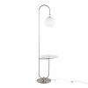 LumiSource Trombone Contemporary/Glam Floor Lamp in Nickel Metal with Clear Glass Shelf: White Sconce, UL Listed - 3 of 4