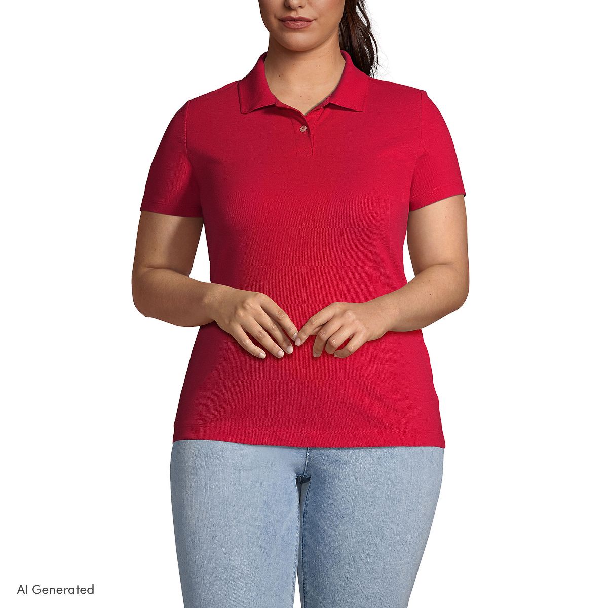 Lands' End Women's Essential Pique Short Sleeve Polo Shirt - thumbnail 9