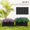 2 Pack 20 Inch Railing Flower Pots, Hanging Flower Pots with Hooks, Drainage Holes for Fence, Rattan Look - 4 of 4