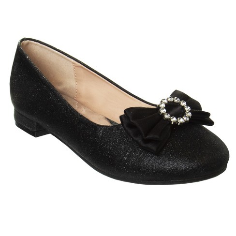 Badgley Mischka Low Heeled Ballerinas (Little Kid Sizes) - Black Shimmer, 11