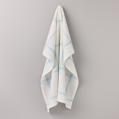 Windowpane Flour Sack Kitchen Towel Cream/Light Blue - Hearth & Hand™ with Magnolia