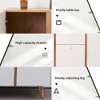 Farmhouse Buffet Cabinet With 3 Storage Drawers, 2 Doors, Sideboard Storage Cabinet Furniture 47.24"x15.75"x34.65" White - 3 of 4