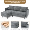 L Shape Sofa Couch,  76 Inch Chenille Sectional Sofa with Storage, Small Couch for Living Room Apartment - 4 of 4