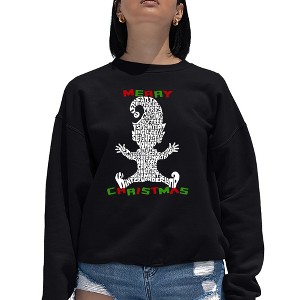 LA Pop Art Christmas Elf - Women's Word Art Crewneck Sweatshirt - 1 of 4