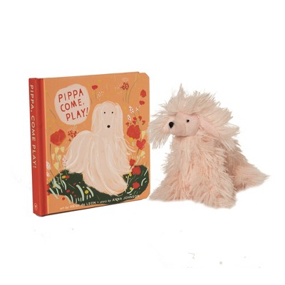 Manhattan Toy Pippa, Come Play! Baby and Toddler Board Book + Afghan Hound Stuffed Animal Dog Gift Set