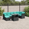 vidaXL 8 Piece Garden Sofa Set with Cushions - Black - 2 of 4