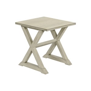 FONTO Square Side Table, Bedside Table with with a Trestle Style Base for Bedroom Living Room, White, 23.5"*23.5"*22" - 1 of 4