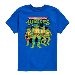 Boys' - Teenage Mutant Ninja Turtles - Group Logo Brick Wall Short Sleeve Graphic T-Shirt - 1 of 4