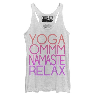 Women's Chin Up Inhale Exhale Yoga Racerback Tank Top - Pink Heather - Small  : Target