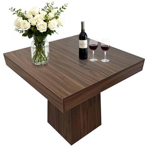 31.5" Square Dining Table for 4, Wooden Small Kitchen Table with Pedestal Base, Farmhouse Dinner Table for Kitchen Dining Room Apartment - 1 of 4