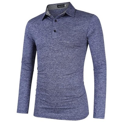 Golf Shirts for Men,Long Sleeve,Polo,Casual Collared T-Shirt,Stylish Quick Dry Polo Shirt