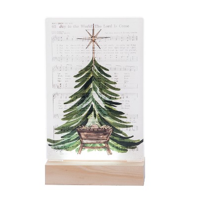 Transpac LED Manger Wall Sign Multicolor Christmas Decoration Battery Operated Indoor Use Gift for Festive Home Touch