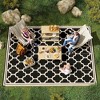 Resenkos Floor Mat Carpet,Indoor Door Mat,9'x 12' Modern Outdoor Rug, Reversible and Folding Rug, with Four Straps, Black - 3 of 4