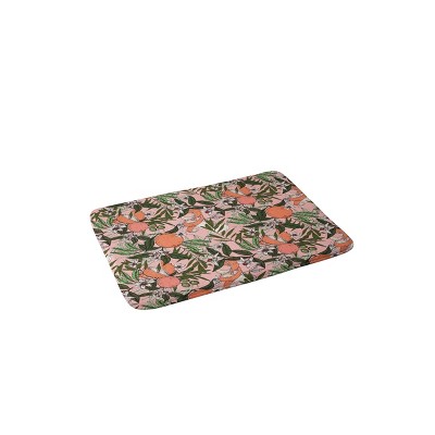 Marta Barragan Camarasa Olives in the Flowers Bath Mat Pink - Deny Designs