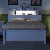 1pc Wood Platform Bed with LED Storage Headboard and Trundle with Drawers - Baofuwish - 3 of 4