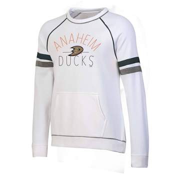 NHL Anaheim Ducks Women's White Fleece Crew Sweatshirt