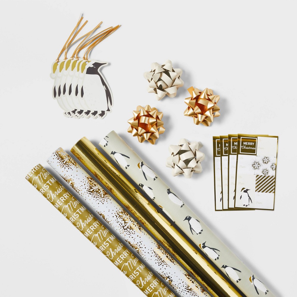 80 sq ft Gift Wrap Pack Gold/Silver - Wondershop