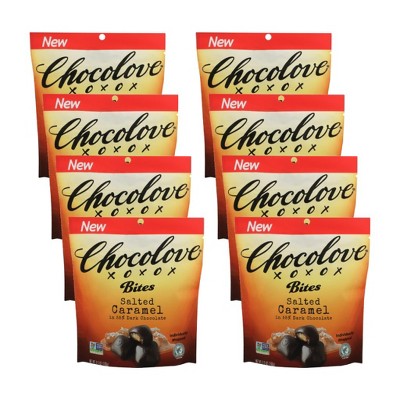 Chocolove Salted Caramel in 55% Dark Chocolate Bites Individually Wrapped - Case of 8/3.5 oz