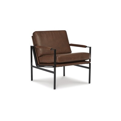 Signature Design by Ashley Contemporary Puckman Accent Chair Brown/Silver Finish