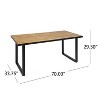 NicBex 70.25" Outdoor Dining Table,Rectangle  Patio Table with Metal Frame and Brown Wood Top for 4 to 6 Chairs,Outdoor Furniture,Teak Black - 3 of 4