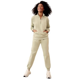 ellos Drawstring Waist Fleece Sweatpants - 1 of 3
