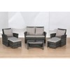 Mshliw 6-Piece Wicker Patio Furniture Set with Ottoman & Tempered Glass Coffee Table – Rattan & Cushions for Outdoor Garden, Patio, or Balcony - 4 of 4