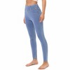 Women's High - Waisted Denim - Look Leggings with Faux Pockets and Contrast Stitching - 3 of 4