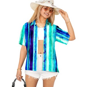 HAPPY BAY Women's Button Down Blouses Short Sleeve Vacation Tops Casual Summer Hawaiian Beach Holidays Outdoor Funky Shirt for Womens - 1 of 4