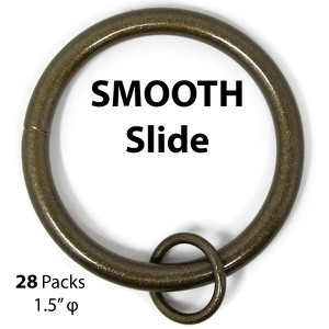 1 1-2 inch Metal Curtain Rings with Eyelets - 8 Finishes - 1 of 4