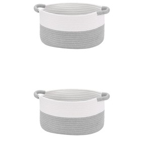REGALWOVEN 2 Pack Woven Handles Shelf Closet Storage Basket - 1 of 4