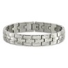 Black Bow Jewelry 12mm Stainless Steel Brushed & Polished Panther Link Bracelet, 8.5 In - 3 of 4
