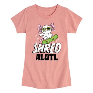 Girls' - Instant Message - Shred Alotl Fitted Short Sleeve Graphic T-Shirt - 1 of 4