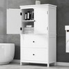 TOBILI Bathroom Storage Cabinet, Cabinet with Two Doors and Drawers, Adjustable Shelf, MDF Board - 2 of 4